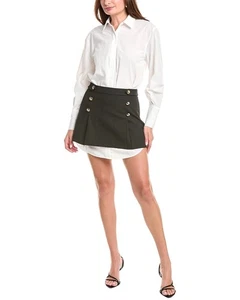 Simkhai Warren Shirt Combo Mini Dress Women's - Picture 1 of 9