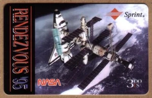 $3. NASA Rendezvous '95: primo attracco Atlantis & Mir. Scheda telefonica TEST - Foto 1 di 1