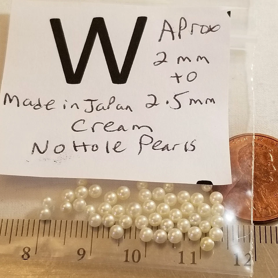 Lote de joyas de colección de 2,5 mm sin agujero bola de perlas blanco crema para reparación artesanal 5001 Foto 1 de 1