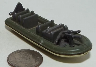 Pequeña Micro Máquina Plástico Militar Assualt Zodiaco con Globo Azul Foto 1 de 4