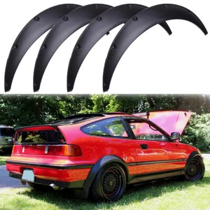4x 4.5" Durable Fender Flares Extra Wide Wheel Arches For Honda CRX 1988-1991 - Picture 1 of 12