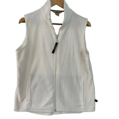Chaleco Woolrich Mujer Mediano Invierno Blanco Vellón Cremallera Cálido Cuello Simulado Exterior Foto 1 de 4