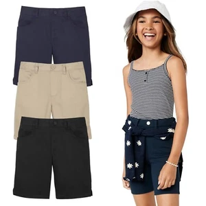 3-Pack Juniors Skinny Super Stretch School Uniform Bermuda Shorts (1/2 - 17/18) - Picture 1 of 11