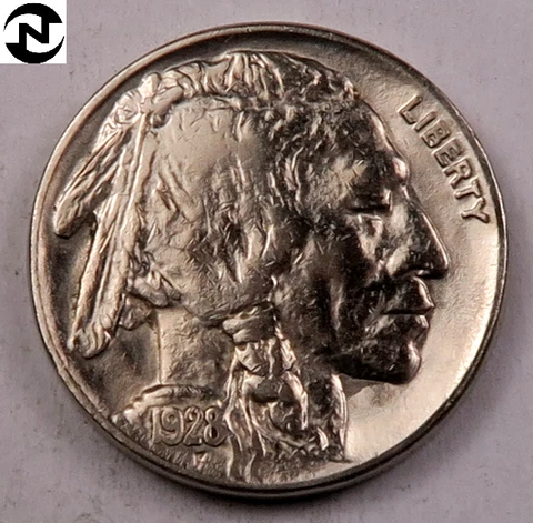 1928-S Buffalo Nickel ~ Borderline Uncirculated (AU++) ~ 1 Coin Cover