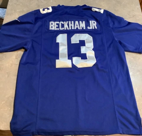 NIKE Odell Beckham Jr New York Giants #13 Blue On Field NFL Jersey XL Cover
