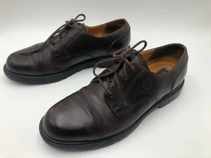 Timberland 93066 Cap Toe Brown Leather Oxfords 9 Men Business Casual Shoe F - Picture 1 of 9