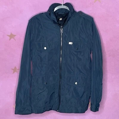 Chaqueta Diesel Field Militar Azul Marino Para Hombre Talla Mediana Con Capucha Carga Lluvia Foto 1 de 4