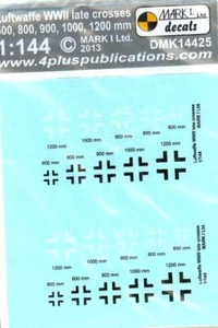 Mark I Decals 1/144 GERMAN LUFTWAFFE WWII LATE WAR CROSSES Balkenkreuze - Picture 1 of 1