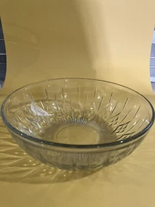 Vintage CANFIELD CLEAR Anchor Hocking 10.5" Salad Serving Bowl DIAMOND PRESSED - Picture 1 of 7