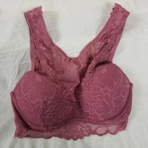 Pink victoria secret Lace Bralette Size XS Pink Lace Sheer Floral - Picture 1 of 6
