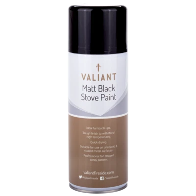 Valiant Matt Black Spray Paint for Stoves, BBQs and other metal surfaces - Image 1 of 4