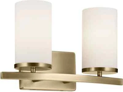 Светильник для туалетного столика Kichler 45496 Crosby 2 лампы 16 дюймов Вт - латунь - Изображение 1 из 2