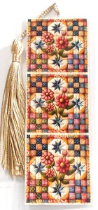 ANTIQUE VINTAGE LOOK FLOWER QUILT-UNIQUE LAMINATED BOOKMAKE #2 - Imagen 1 de 1