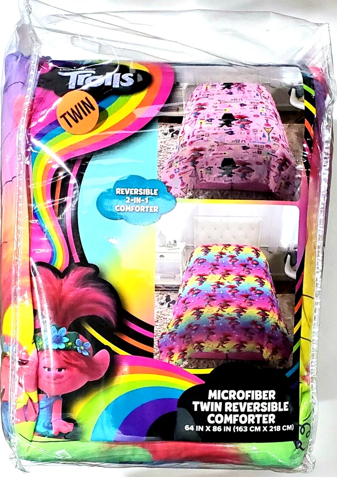 DreamWorks Trolls Reversible 2 In 1 Comforter Twin Microfiber 64x86 Inch - Image 1 of 1