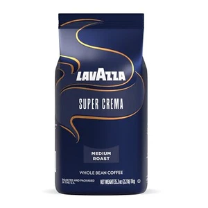 Lavazza Super Crema Whole Bean Coffee Medium Espresso Roast (2.2 lb Bag) - Picture 1 of 10