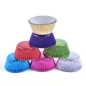 Hemoton 200pcs Mini Foil Cupcake Liners, Thicken Foil Muffin Baking Cups, Foi... - Picture 1 of 9