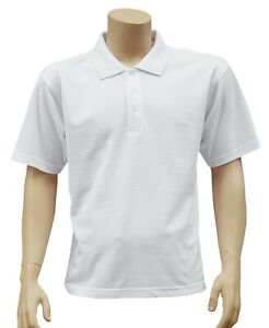 CATHEDRAL Polo Mens White Tennis Classic Combed Cellular Poly Cotton Top 2021