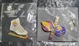 Salt Lake 2002 olympic Pins White Skates Torch Skis - Picture 1 of 2