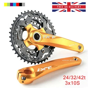 104/64bcd Triple Chainset 24t/32t/42t 170mm Cranks set MTB Bike Chainrings 3X10S - Picture 1 of 18