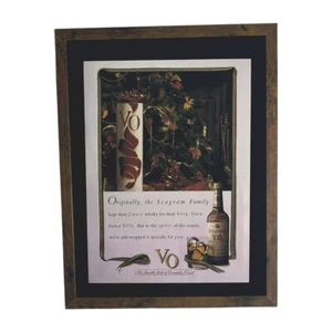 Wall Decor Framed Vintage Advertisement V.O. Seagram Whiskey Spirit Of season - Picture 1 of 3