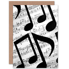 Musical Notes Sheet Music Blank Greeting Card With Envelope