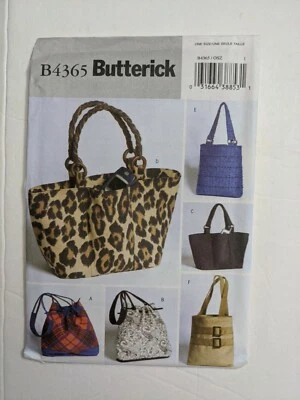 2004 BUTTERICK B4365 HANDBAGS Sewing Pattern UNCUT  - Image 1 of 2