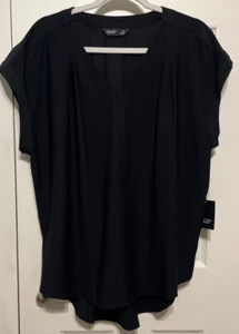 Simply Vera Vera Wang Black Womens Oversized V-Neck Top Size XL NWT - Picture 1 of 10