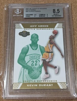 2007-08 Topps Co-signers Kevin Durant Gold Green Rookie /59 BGS 8.5 RC SP 🔥 - Image 1 of 3