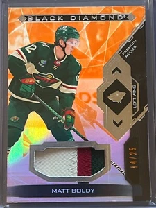 Matt Boldy Premium Relics Patch /25 22-23 UD Black Diamond Hockey RC BDB-BO Wild - Picture 1 of 2