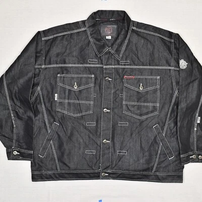 Southpole Men Denim Button Trucker Jacket Cotton Blend Black Size 3X Y2K - Image 1 of 4