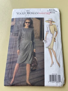 Vogue Kleid Muster 1993 #8719 mit Overlay vorne Damen Größen 12-14-16 ungeschnitten - Bild 1 von 6