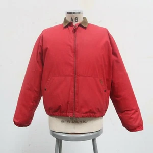 Vintage Polo Ralph Lauren Sportsman Puffer Down Jacket Size M Leather Trim - Picture 1 of 12