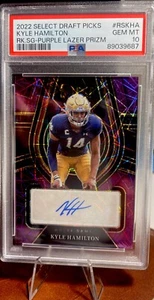 2022 Select Draft Picks Kyle Hamilton Notre Dame Auto Purple Laser /89 🔥Pop 1 - Picture 1 of 6