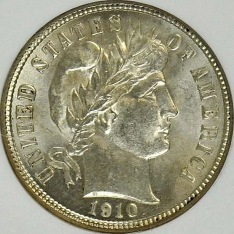 1910-P 1OC LIBERTY HEAD OR BARBER DIME RARE NGC MS 64 LOW-POP R4 HIGHEST GRADES Cover