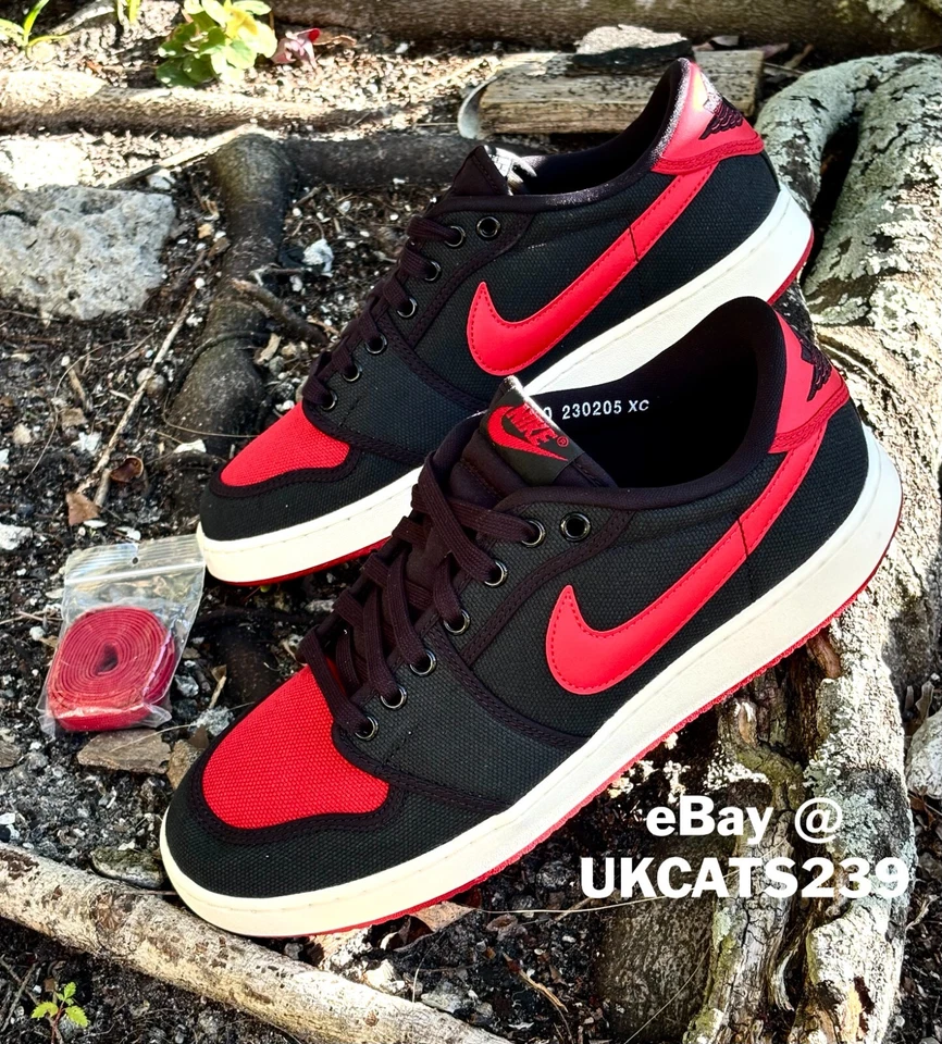 Tênis Nike Air Jordan 1 KO Baixo “Bred” Preto Vermelho DX4981-006 Masculino Vários Tamanhos NOVO - Imagem 1 de 4