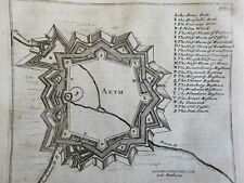 Ath Belgium Wallonia Hainaut city plan fortifications 1700's engraved city plan