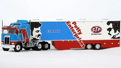 Brekina Kenworth K100 Race Transporter Richard Petty/STP Racing #85736 HO Scale - Image 1 of 4
