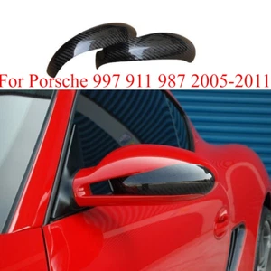For Porsche 997 911 987 2005-2011 Real Carbon Fiber Wing Mirror Cover Cap Add-on - Picture 1 of 8