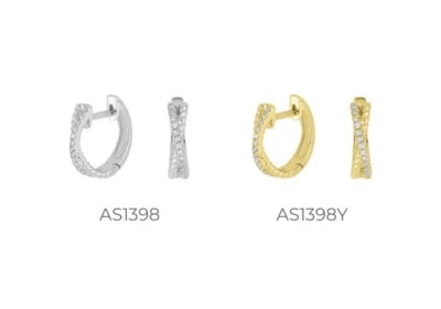 Orecchini cerchi incrociati Argento 925 e zirconi Blu Jewels - Immagine 1 di 2