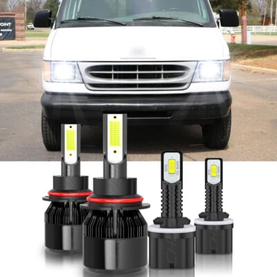 For Ford E-250 Base Van 4.6L 5.4L 2003-2007 LED Headlight Hi Low Fog Light Bulbs - Image 1 of 4