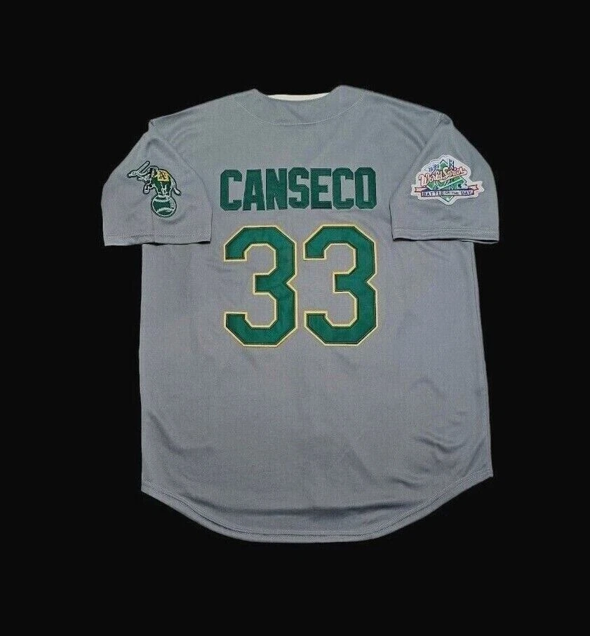 Camiseta retro José Canseco Oakland A's 1989 con parche Battle of the Bay OFERTA Foto 1 de 4