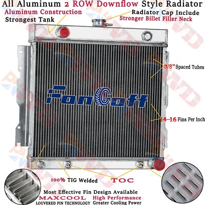 ALUMINUM 2ROW RADIATOR FOR 1972-1979 DODGE D/W 100 200 300 PICKUP 5.2L 5.9L 1978 - Image 1 of 4