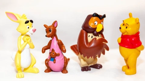Disney Winnie The Pooh Cake Topper Figures Lot Wise Old Owl, Kanga Roo & Rabbit Cover