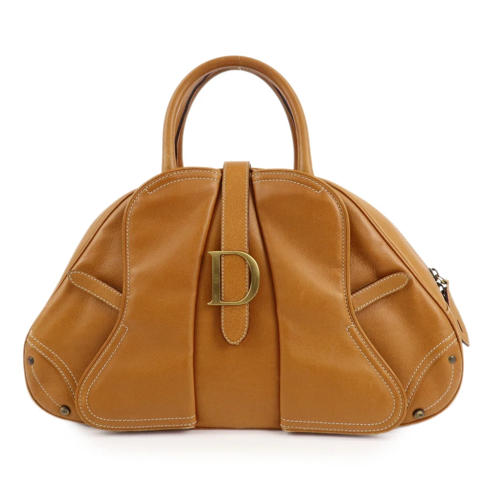 Auth Christian Dior Handbag Double Saddle Bag Leather Shoulder Bag Used F/S - Image 1 of 4