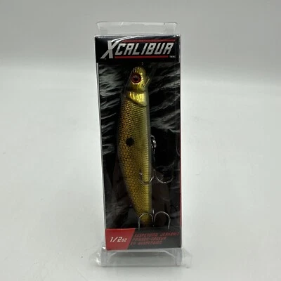 Xcalibur 1/2 унц. Рыболовные приманки Gold Suspending Jerkbait XTRSJB06 сняты с производства - Изображение 1 из 4