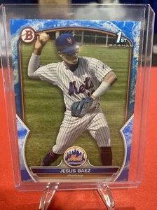2023 Bowman Jesus Baez Blue Pattern Paper  124/125 Mets - Picture 1 of 2