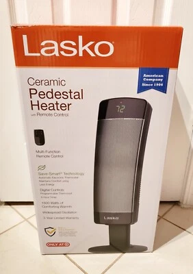 Lasko Digital Ceramic Pedestal Tower Portable Space Heater w/ Remote 1500W - Image 1 of 3