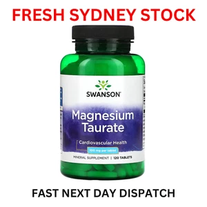 Swanson Magnesium Taurate 100 mg 120 Tablets Cardiovascular Mineral Supplement - Picture 1 of 6