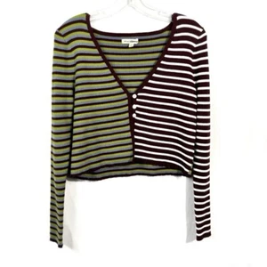 L.A Hearts Urban Outfitters Colorblock Striped Boxy Fit Cropped Cardigan Sweater - Bild 1 von 6