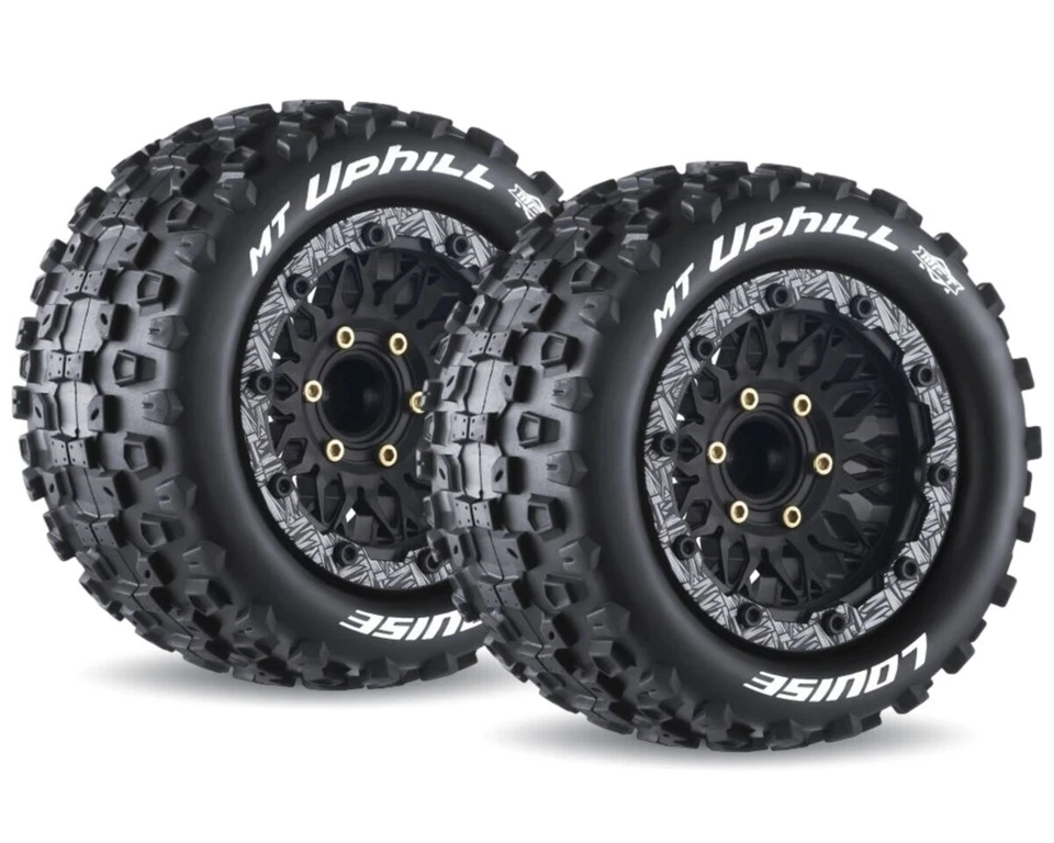 LOUISE MT Uphill 1/10 Reifen auf Felge schwarz mit tauschbare Radmitnehmer ... - Bild 1 von 1
